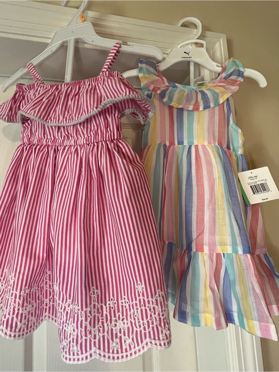 Little Me/Penelope Mack Other - Bundle (2) Toddler Girls Striped Sundresses, Both with Matching Panties